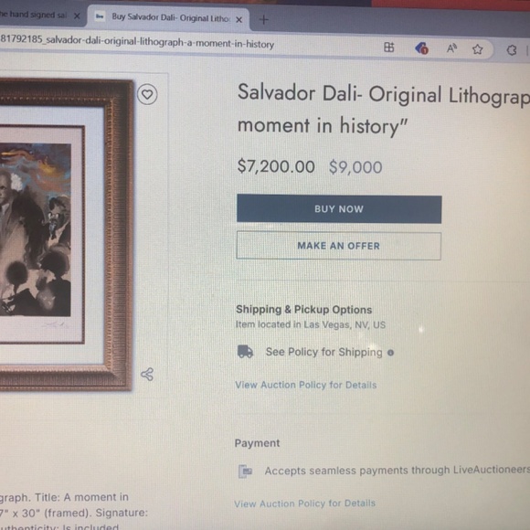 Signed, Limited Edition Salvador Dali Lithograph, Hand signed by Salvador Dali - Picture 4 of 4